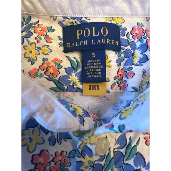 Ralph Lauren Polo Girls Floral Dress Size 5 Summer Preppy - Picture 2 of 5
